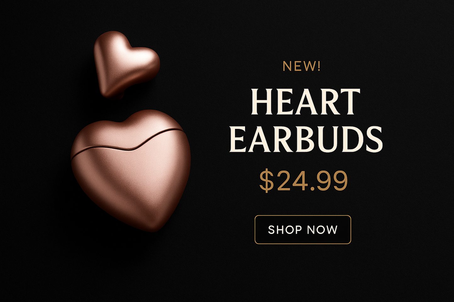 Chic Heart‑Shaped Bluetooth Earbuds – Wireless & Trendy